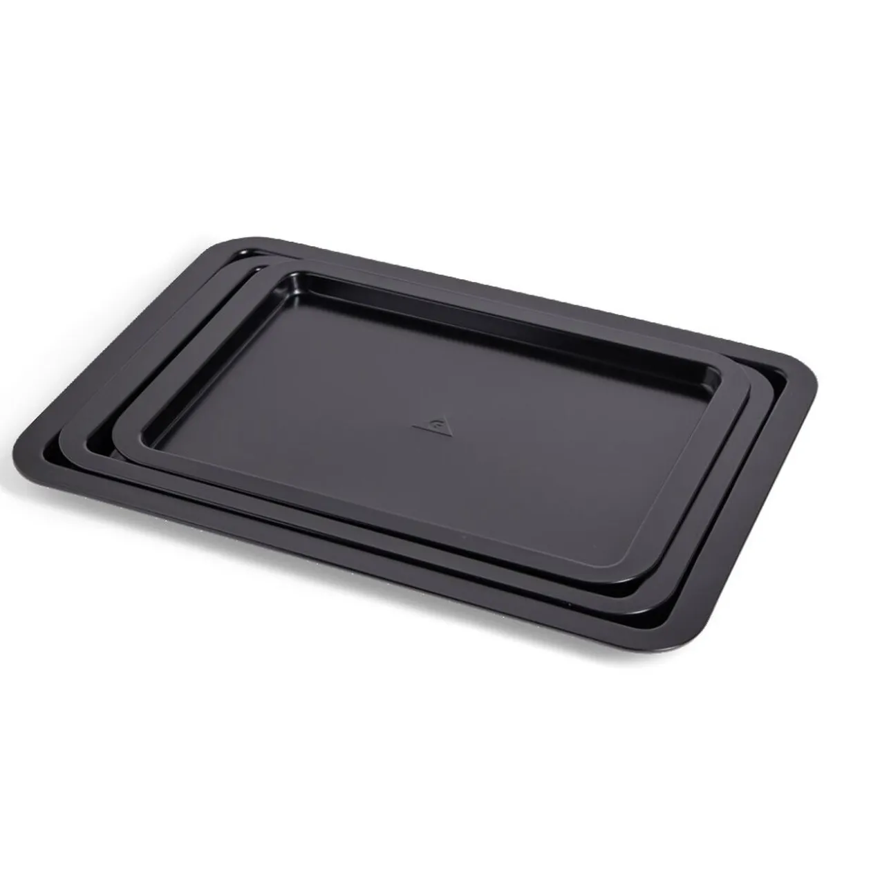 Lot de 3 plaques à four métal noir 38/43/48x29cm