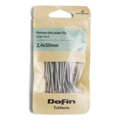 Lot de 50 pointes à tête plate 50mm