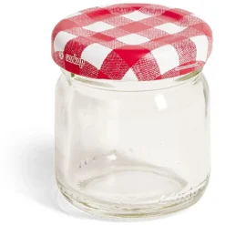 Lot de 6 pots à confiture acier et verre Ø4,5xH4,6cm