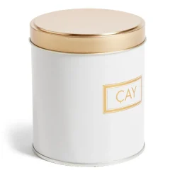 Lot de 3 pots à épices acier blanc et doré Ø9,9xH11,4cm