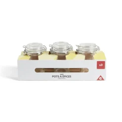 Lot de 3 pots à épices en verre