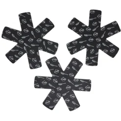 Lot de 3 protège-poêles Ø38cm polyester noir ou gris