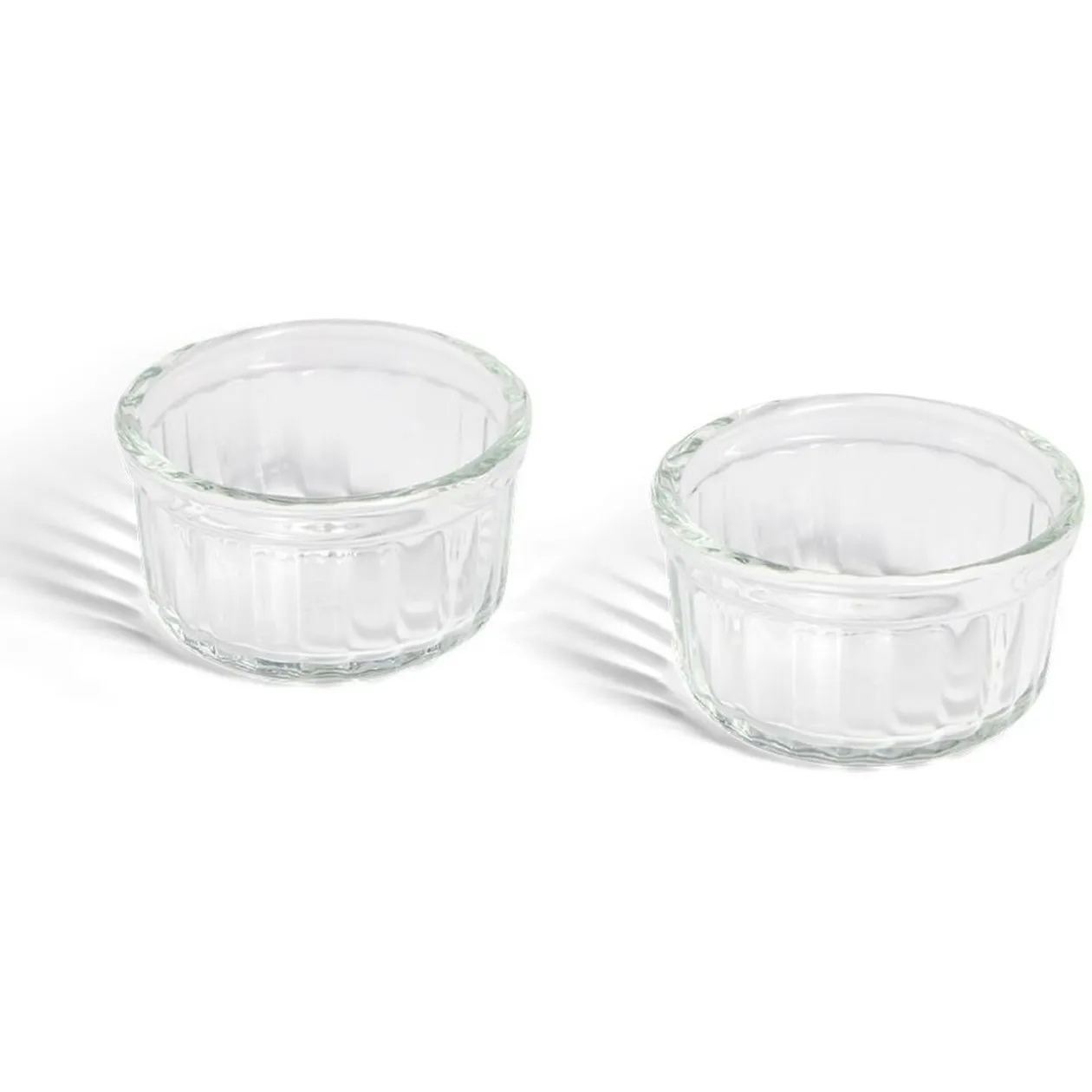 Lot de 2 ramequins en verre transparent Ø8,5xH4,5cm