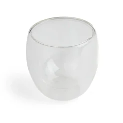 Lot de 2 tasses double paroi verre transparent 250ml