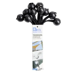 Lot de 10 tendeurs de bâche à boule Ø0,4xL.23cm
