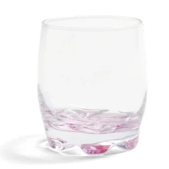 Lot de 3 verres 29cl en verre transparent fond coloré rose/violet/orange