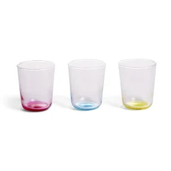 Lot de 6 verres 31cl transparents avec fond coloré