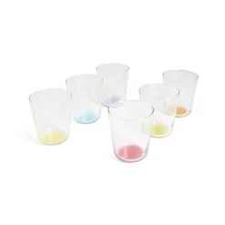 Lot de 6 verres 31cl transparents avec fond coloré