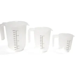 Lot de 3 verres mesureur 250/500/1000ml plastique blanc transparent