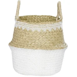 LOT panière boule en jute et dentelle - OK FAIT