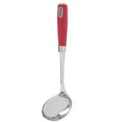 Louche en inox manche en polypropylène rouge
