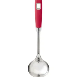 Louche inox manche en polypropylène rouge