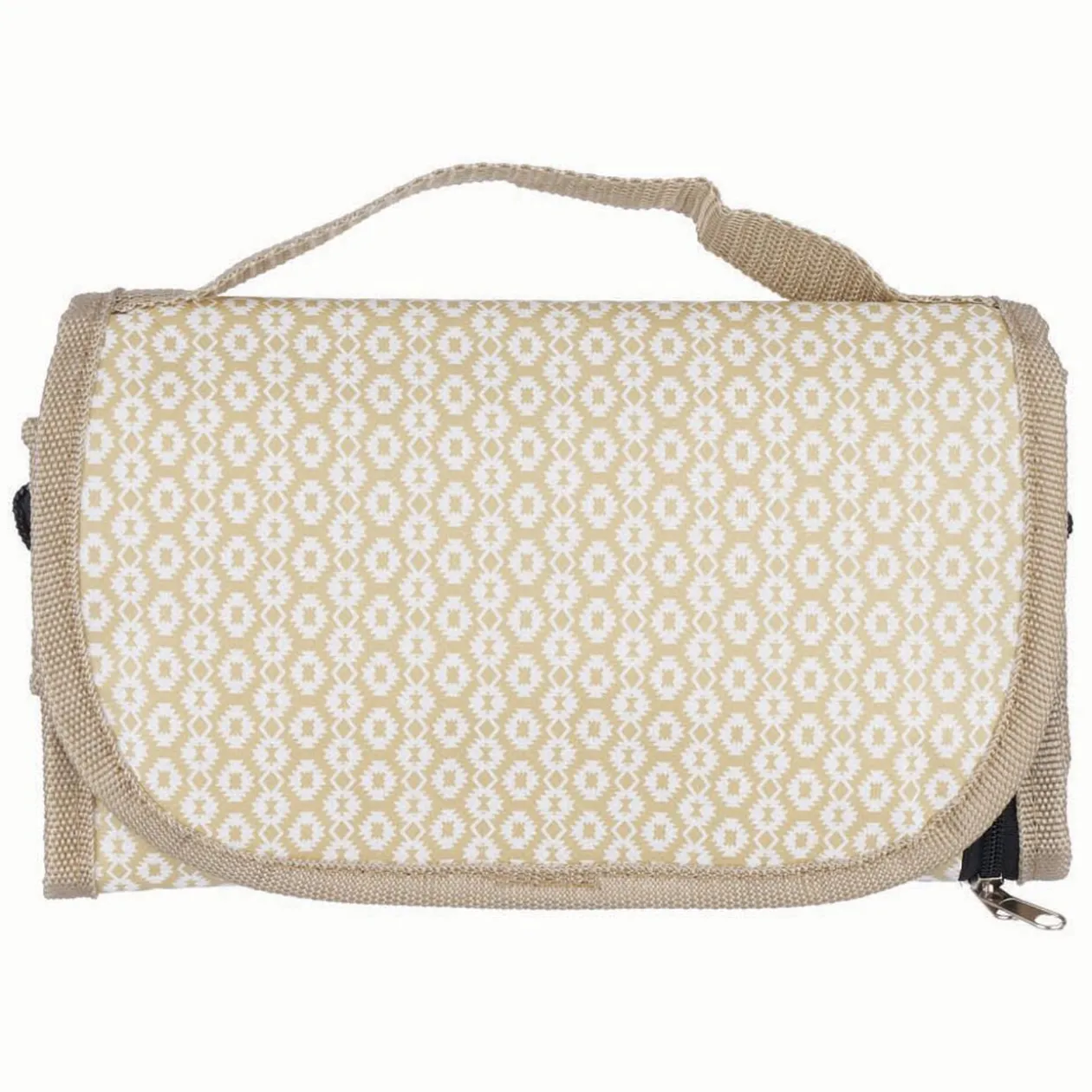 Lunch bag réfrigérant blanc écru motif macramé 2,3 L