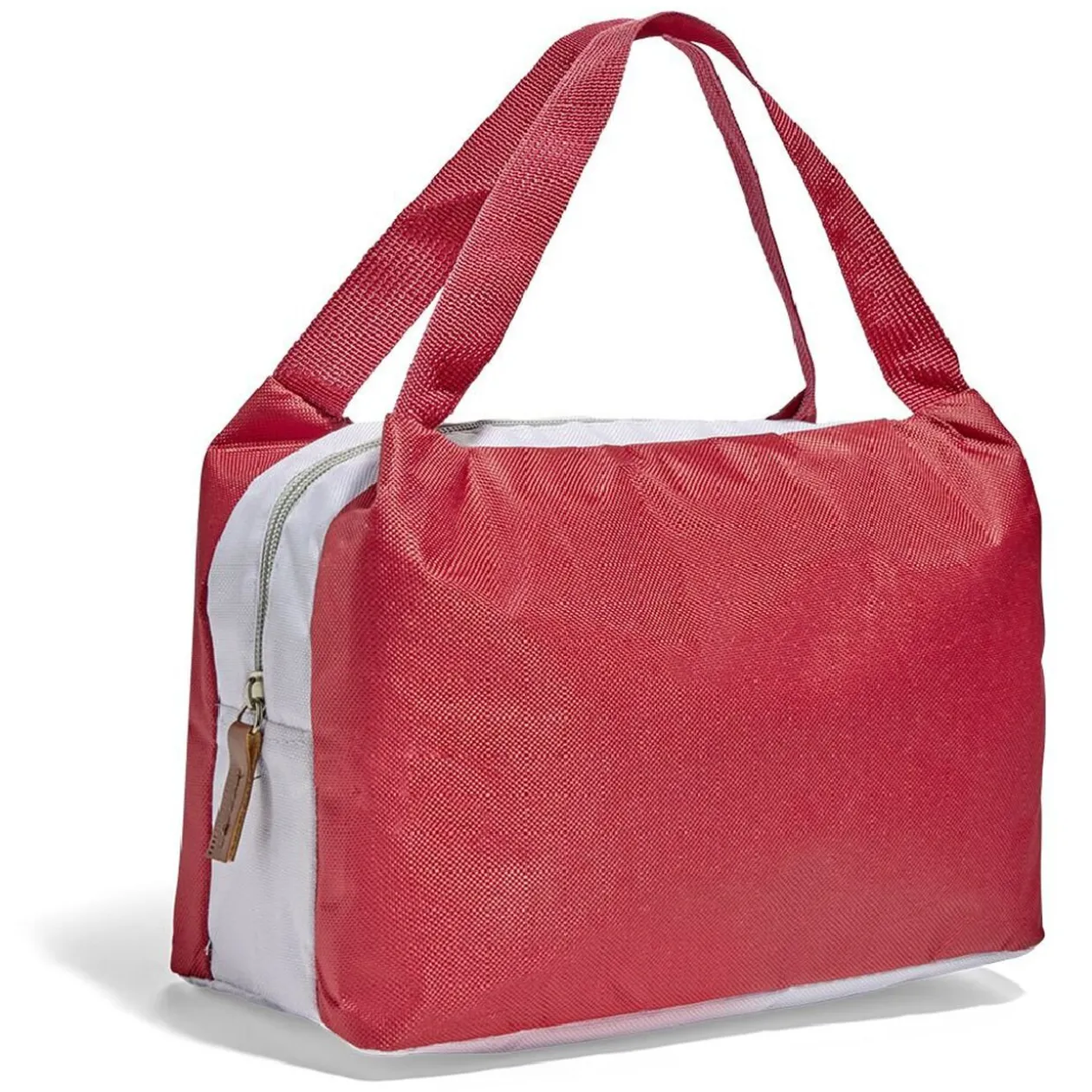 Lunch bag sac à repas isotherme rouge et beige - 25x14xH.16cm
