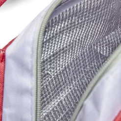 Lunch bag sac à repas isotherme rouge et beige - 25x14xH.16cm