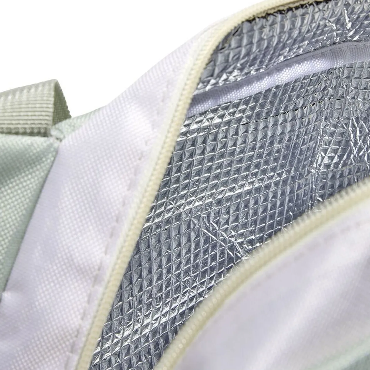 Lunch bag sac à repas vert pistache et beige - 25x14xH.16cm