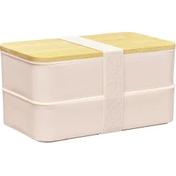 Lunch box couvercle bambou x2