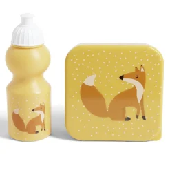Lunchbox enfant 720ml avec gourde 350ml et sac de transport renard orange