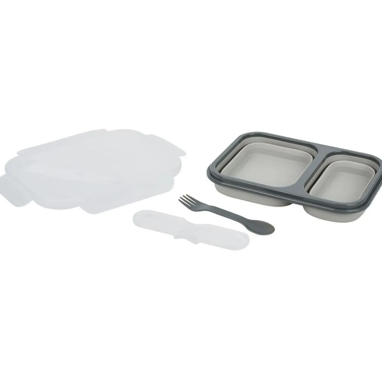 Lunchbox rétractable 2 compartiments avec couvercle 3 coloris