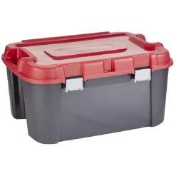 Malle de rangement clips à roulettes Keter Totem noire et rouge 140L