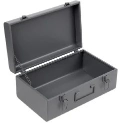 Malle de rangement métal gris ou vert 39x23xH16cm