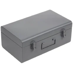 Malle de rangement métal gris ou vert 39x23xH16cm