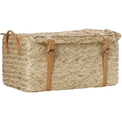 Malle en jute naturelle avec sangles 52x31xH25 cm - TISSIA