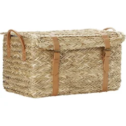 Malle en jute naturelle avec sangles 43x24xH22 cm - TISSIA