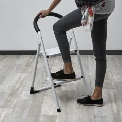 Marchepied pliant 2 marches blanc