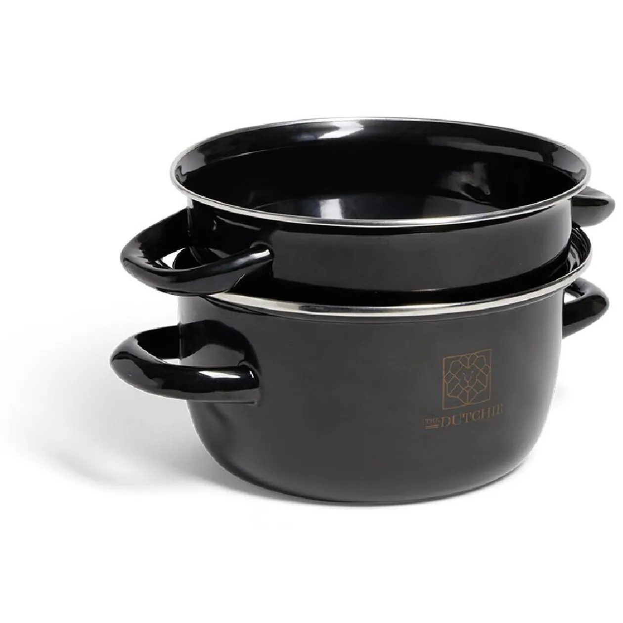 Marmite à moules avec couvercle acier noir Ø18xH16,5cm