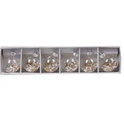 Marque-place de Noël blanc et doré x 6