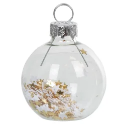 Marque-place de Noël blanc et doré x 6