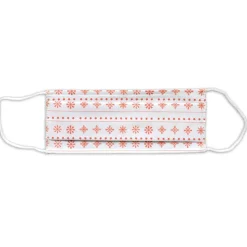 Masque adulte catégorie 1 tissu motif étoile thème Noël rouge et blanc