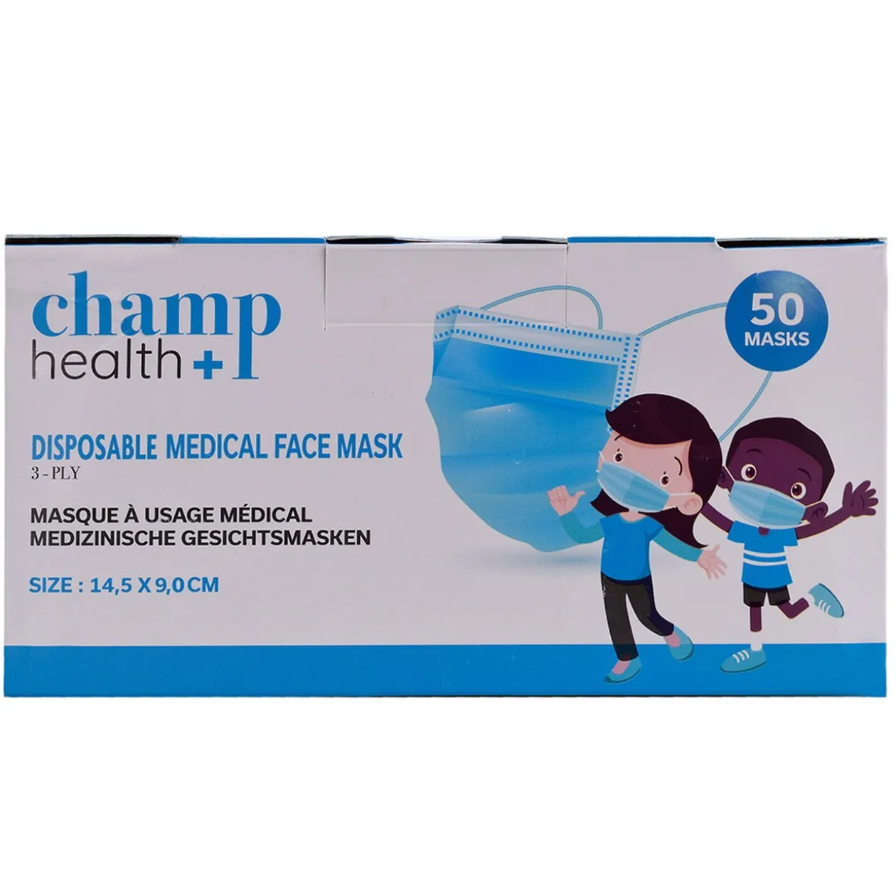 Masque chirurgical enfant jetable bleu et blanc x50