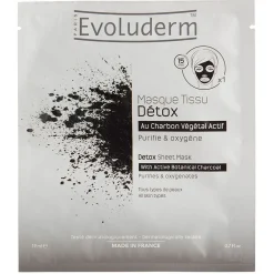 Masque tissu Evoluderm détox charbon végétal