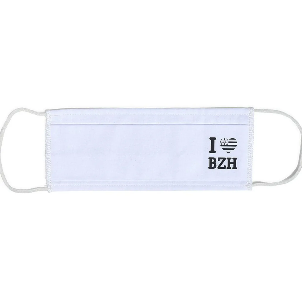 Masque tissu imprimé coeur BZH Lavable Catégorie 1