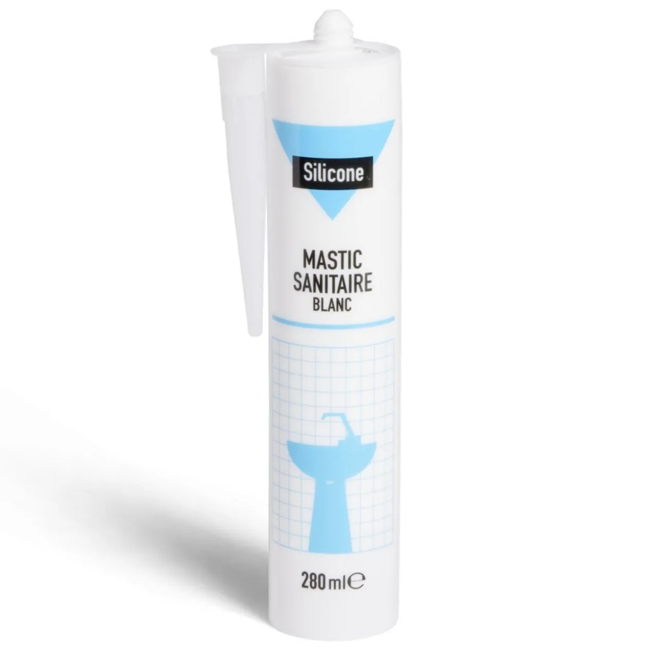 Mastic pour sanitaire silicone blanc 280ml