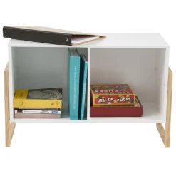 Meuble de rangement 2 casiers blanc naturel