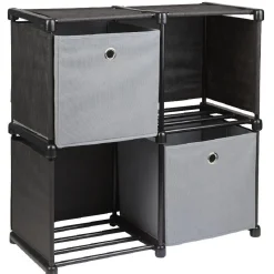 Meuble de rangement 4 casiers avec 2 panières