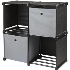 Meuble de rangement 4 casiers avec 2 panières