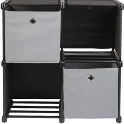 Meuble de rangement 4 casiers avec 2 panières