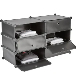 Meuble de rangement 6 tiroirs noir