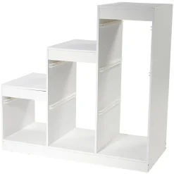 Meuble de rangement casiers escalier bois blanc