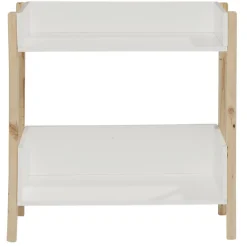Meuble de rangement en bois 2 niveaux naturel et blanc