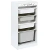 Meuble de rangement enfant Tidy 3 bacs bois gris blanc 45x30xH88,5cm