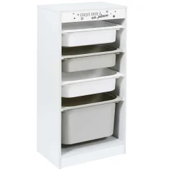 Meuble de rangement enfant Tidy 3 bacs bois gris blanc 45x30xH88,5cm