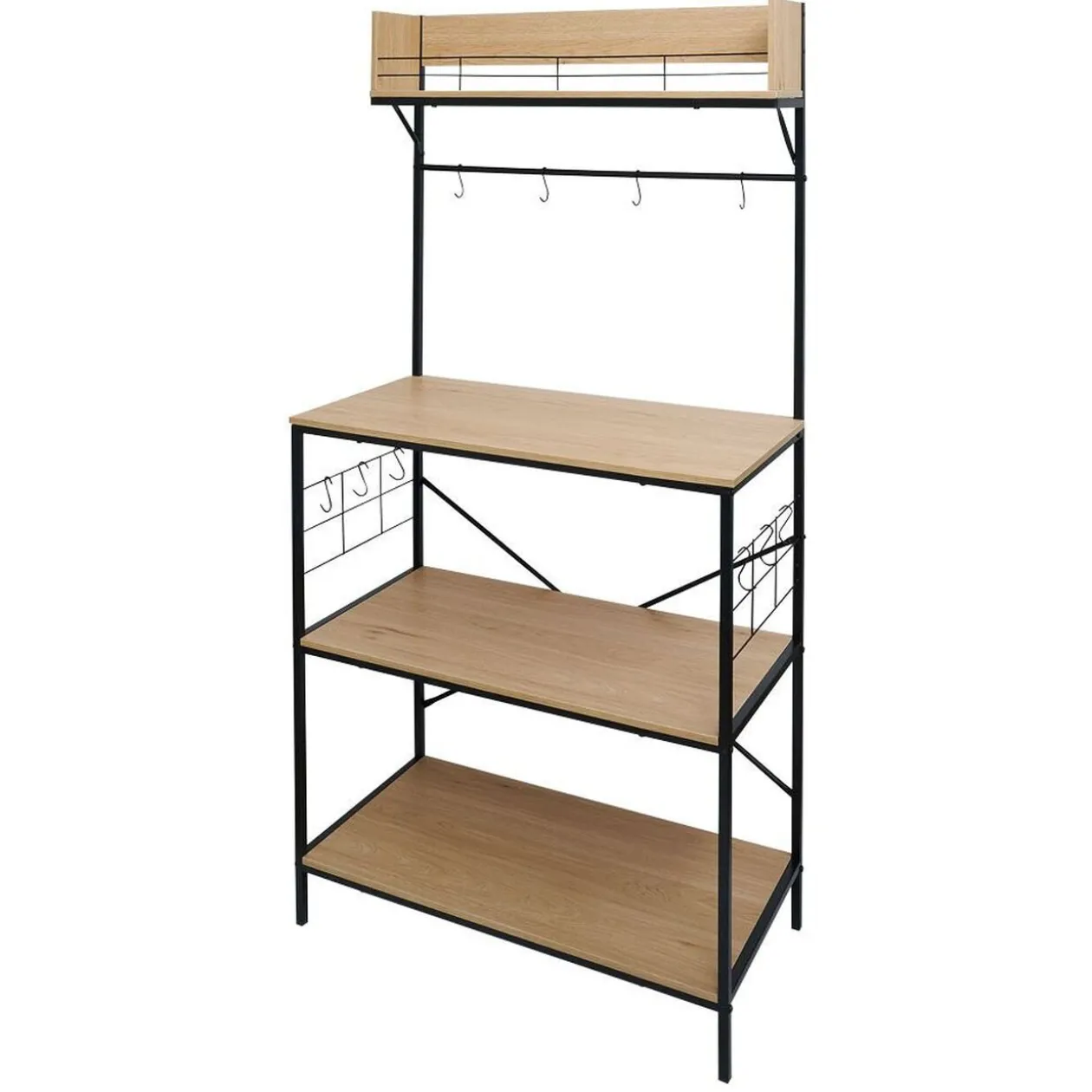 Meuble de rangement Kitchen bois et métal 80xH160x40cm