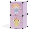 Meuble de rangement rose motif grenouille pour enfant