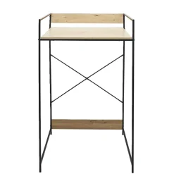 Meuble pour buanderie 70xH115x60cm bois et acier noir