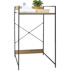 Meuble pour buanderie 70xH115x60cm bois et acier noir